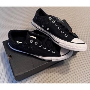 Converse Chuck Taylor All Star BLING Madison Ox Black Glitter Sneakers Women's 9